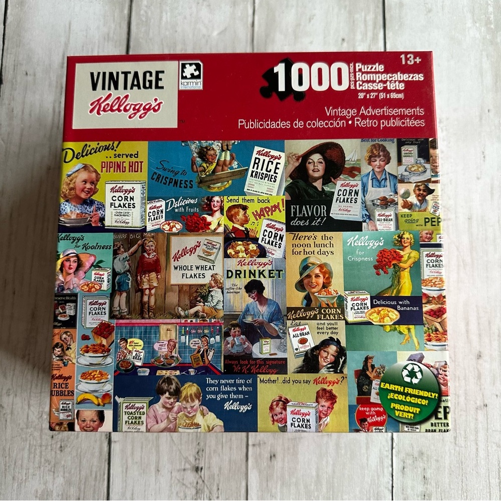NEW VINTAGE KELLOGS CORN FLAKES CEREAL 1000 PIECE PUZZLE